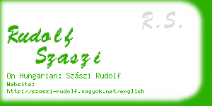 rudolf szaszi business card
